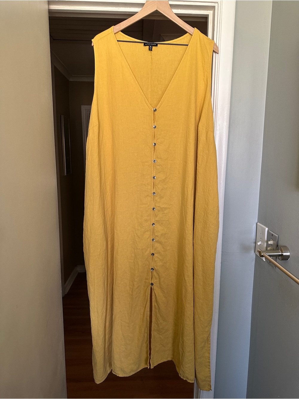 Yellow Universal Standard Islet Stretch Linen Dress Size XL